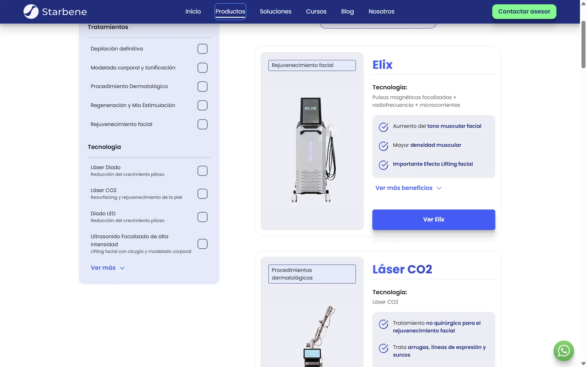 Web comercial de Starbene 2